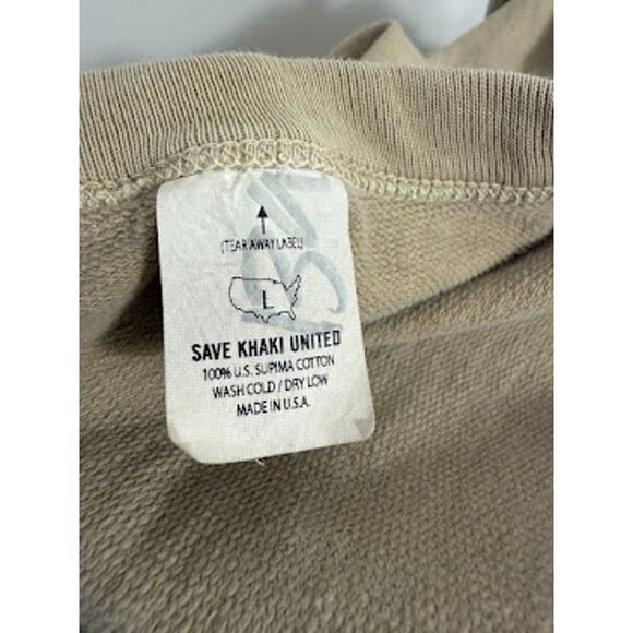 Save Khaki United Short Sleeve Sweatshirt - Natural/Beige - Men's Large - Picture 3 of 4